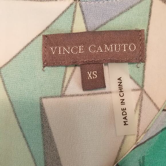 Vince Camuto Sleeveless Hi Low Chiffon Top Women's Sz XS Multicolor Print Lined - Picture 11 of 11